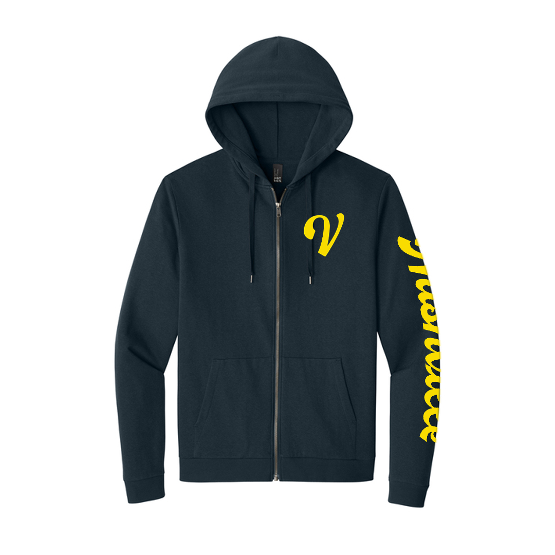 Nashville Vibe New Navy V Logo Perfect Tri Full-Zip Hoodie
