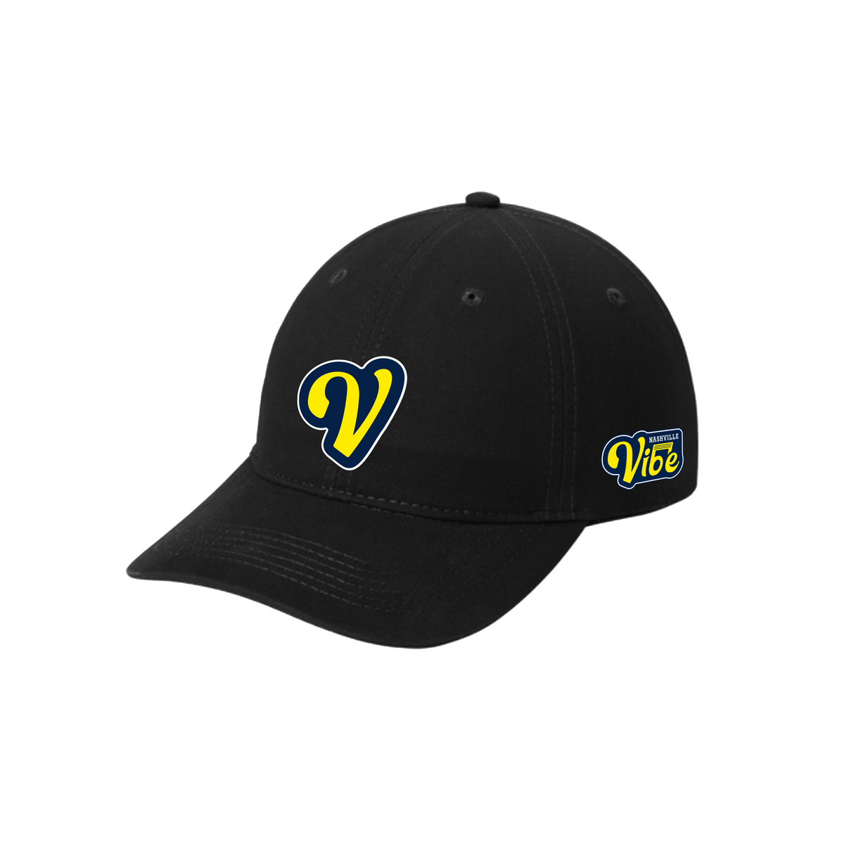 Nashville Vibe V Dual Logo Brushed Twill Low Profile Cap in Navy