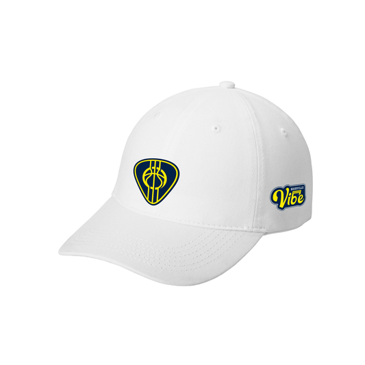 Nashville Vibe Pic Dual Logo Brushed Twill Low Profile Cap in White